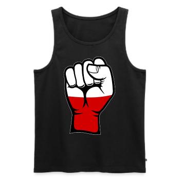 Polen Flagge Faust Hand Symbol - Männer Premium Bio Tank Top - Schwarz - Vorne - AI Model Male 178 light (178cm)