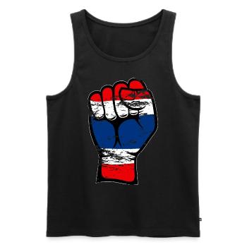 Icône de main de poing du drapeau de la Thaïlande utilisée - Débardeur bio Premium Homme - noir - Devant - AI Model Male 178 light (178cm)
