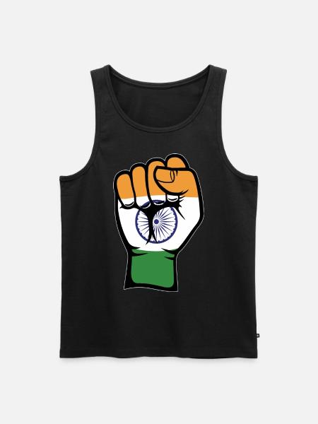 India Flag Fist Hand Symbol - Men's Premium Organic Tank Top - black