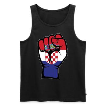 Kroatien Flagge Faust Hand Symbol - Männer Premium Bio Tank Top - Schwarz - Vorne - AI Model Male 178 light (178cm)