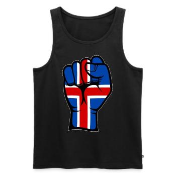 Island Flagge Faust Hand Symbol - Männer Premium Bio Tank Top - Schwarz - Vorne - AI Model Male 178 light (178cm)