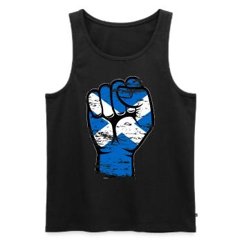 Schottland Flagge Faust Hand Symbol - Männer Premium Bio Tank Top - Schwarz - Vorne - AI Model Male 178 light (178cm)