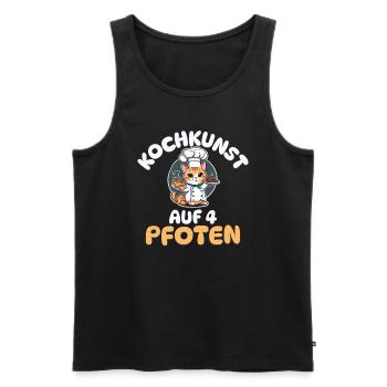 Kochkunst auf 4 Pfoten - Katze kochen - Männer Premium Bio Tank Top - Schwarz - Vorne - Michal (187cm)