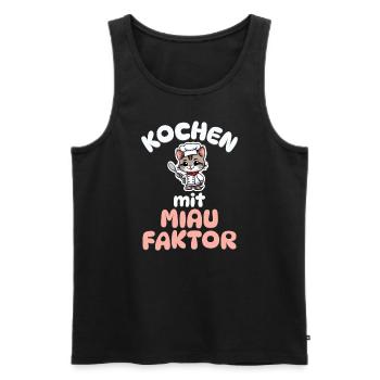 Kochen mit Miau Faktor - Katze kochen - Männer Premium Bio Tank Top - Schwarz - Vorne - Michal (187cm)