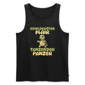 Schildkröten Flair - Tanzender Panzer - Männer Premium Bio Tank Top - Schwarz - Vorne - AI Model Male 178 light (178cm)