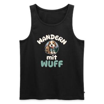 Wandern mit Wuff - Wandern - Hunde - Männer Premium Bio Tank Top - Schwarz - Vorne - Michal (187cm)
