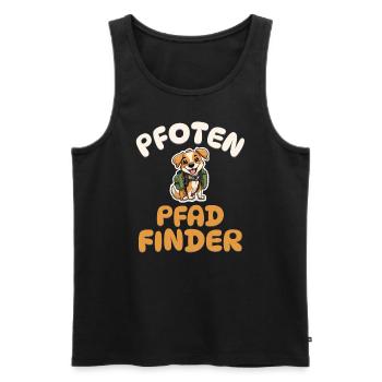 Pfotenpfadfinder - Wandern - Hunde - Männer Premium Bio Tank Top - Schwarz - Vorne - Michal (187cm)