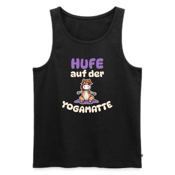 Hufe auf der Yoga Matte - Pferde Yoga - Männer Premium Bio Tank Top - Schwarz - Vorne - Michal (187cm)