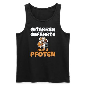 Gitarrengefährte auf 4 Pfoten - Hunde Gitarre - Männer Premium Bio Tank Top - Schwarz - Vorne - Michal (187cm)