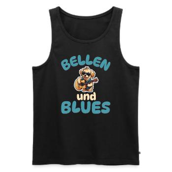 Bellen und Blues - Hunde Gitarre - Männer Premium Bio Tank Top - Schwarz - Vorne - Michal (187cm)