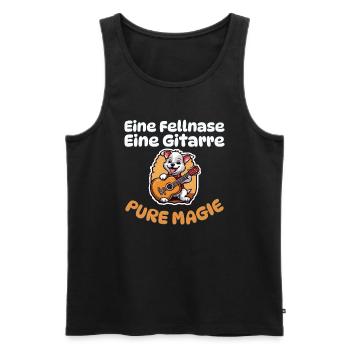 Eine Fellnase - Eine Gitarre - Pure Magie - Hunde - Männer Premium Bio Tank Top - Schwarz - Vorne - Michal (187cm)