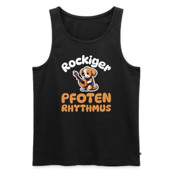 Rockiger Pfotenrhythmus - Hunde Gitarre - Männer Premium Bio Tank Top - Schwarz - Vorne - Michal (187cm)