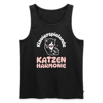 Klavierspielende Katzenharmonie - Katzen Klavier - Männer Premium Bio Tank Top - Schwarz - Vorne - AI Model Male 178 light (178cm)