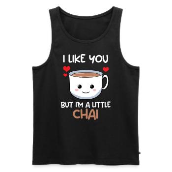 Chai -Teeliebhaber Teeabhängigkeit - Männer Premium Bio Tank Top - Schwarz - Vorne - Michal (187cm)