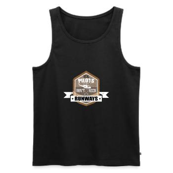 Echte Piloten - Männer Premium Bio Tank Top - Schwarz - Vorne - Michal (187cm)