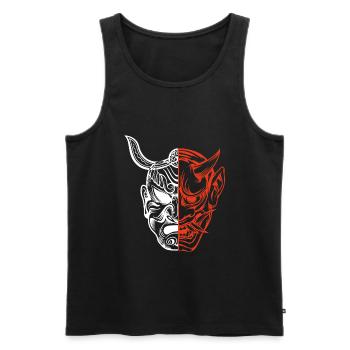 Demon Mask Hannya Hannyamask Japan Oni - Men's Premium Organic Tank Top - black - Front - AI Model Male 178 light (178cm)