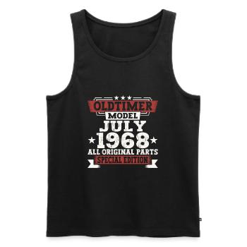 Oldtimer Juillet 1968 54ème Anniversaire Cadeau Hommes - Débardeur bio Premium Homme - noir - Devant - AI Model Male 178 light (178cm)