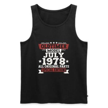 Oldtimer July 1978 44th Birthday Gift Men - Men's Premium Organic Tank Top - black - Front - AI Model Male 178 light (178cm)