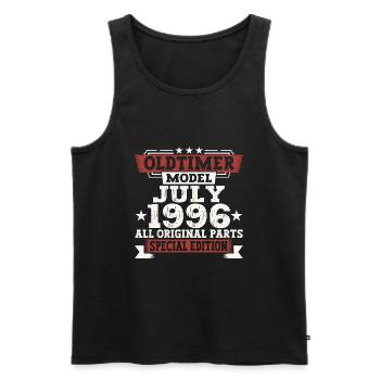 Oldtimer July 1996 26th Birthday Gift Men - Men's Premium Organic Tank Top - black - Front - AI Model Male 178 light (178cm)