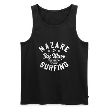 NAZARE BIG WAVE WORLD RECORD 86 FEET - Männer Premium Bio Tank Top - Schwarz - Vorne - Michal (187cm)