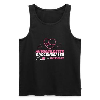 Nurse Life, Krankenschwester, Pflegekraft - Männer Premium Bio Tank Top - Schwarz - Vorne - Michal (187cm)