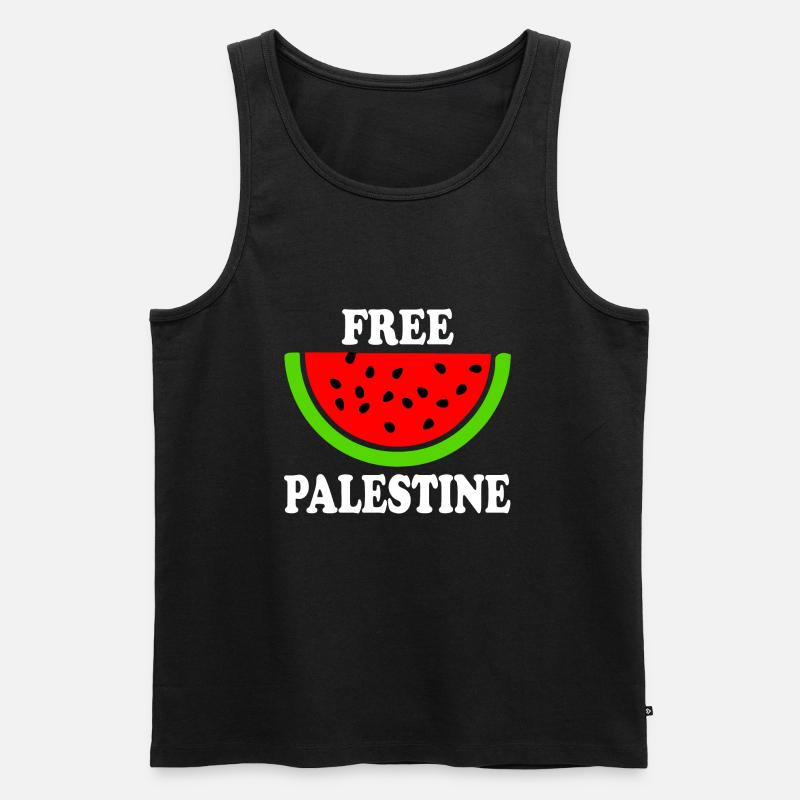 Free palestine - Wassermelone Melone - Männer Premium Bio Tank Top - Schwarz