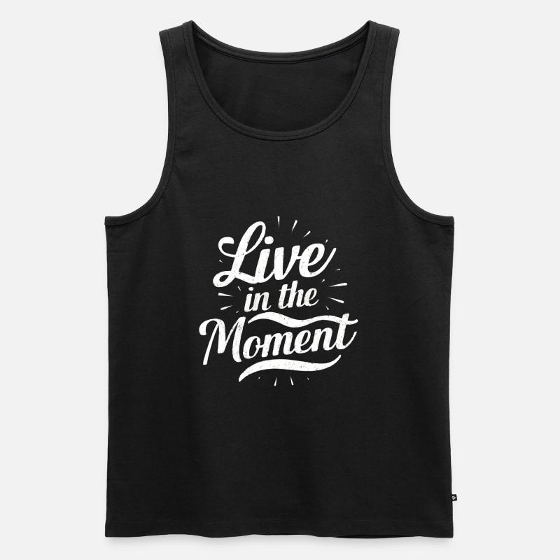 Vivez dans l’instant présent - Débardeur bio Premium Homme - noir