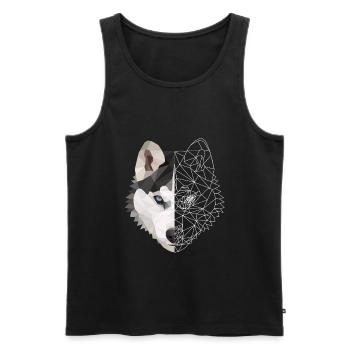 Husky Polygon Hund Eis Schnee Tierliebe Geschenk - Männer Premium Bio Tank Top - Schwarz - Vorne - AI Model Male 178 light (178cm)