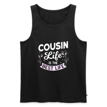 Cousin Life Is The Best Life - Cousin Cousine - Men's Premium Organic Tank Top - black - Front - AI Model Male 178 light (178cm)