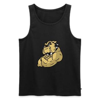 Angry bulldog - Men's Premium Organic Tank Top - black - Front - Michal (187cm)