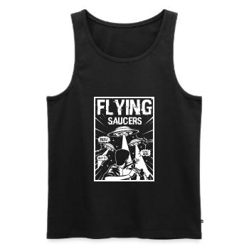 flying saucers . Fliegende Ufos - Männer Premium Bio Tank Top - Schwarz - Vorne - Michal (187cm)
