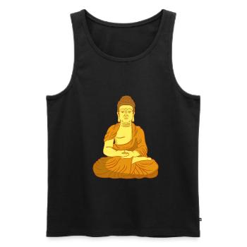 Buddha Sitting meditation - Männer Premium Bio Tank Top - Schwarz - Vorne - Michal (187cm)
