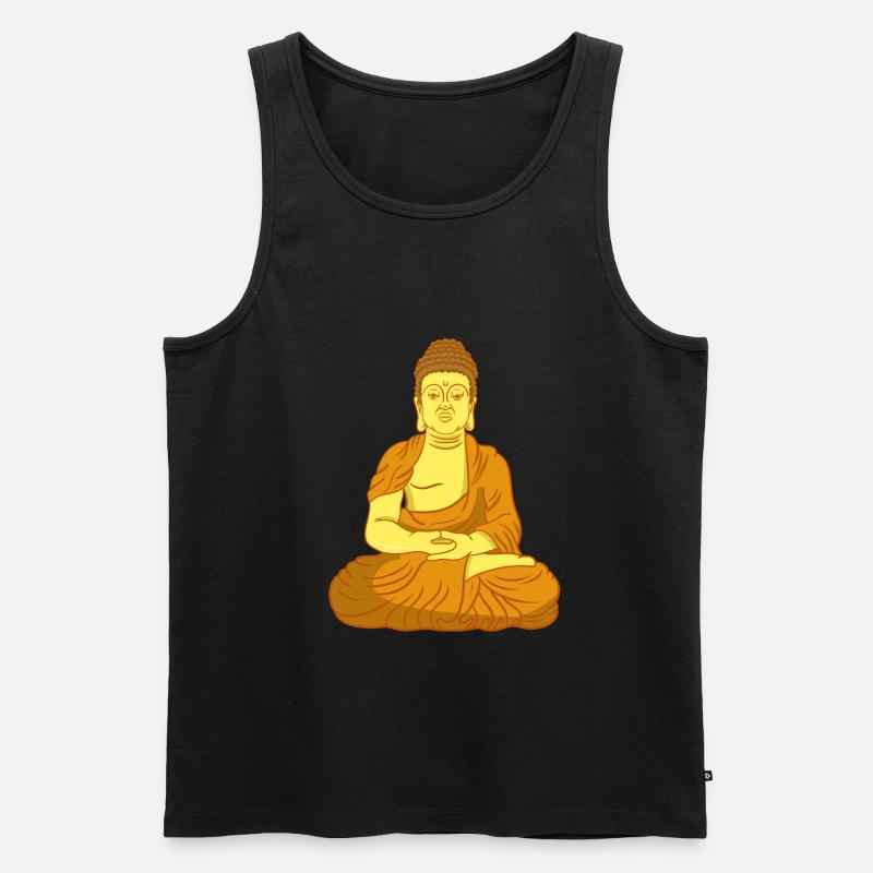 Buddha Sitting meditation - Männer Premium Bio Tank Top - Schwarz