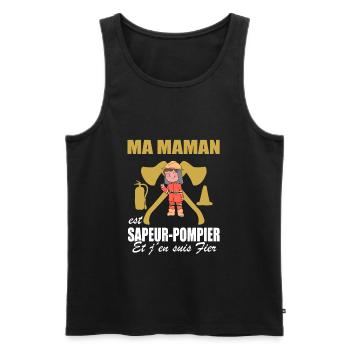 Pompier Shirt • Sapeur-Pompier • Maman Shirt - Débardeur bio Premium Homme - noir - Devant - Michal (187cm)