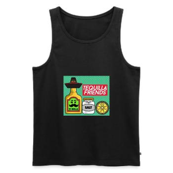 Tequila's friends amis de la tequila - Débardeur bio Premium Homme - noir - Devant - Michal (187cm)