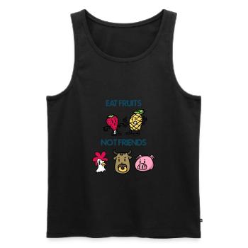 Eat Fruits Not Friends Eat Fruit Not Friend - Men's Premium Organic Tank Top - black - Front - Michal (187cm)