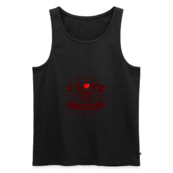 I love my brother I love my Brother - Men's Premium Organic Tank Top - black - Front - AI Model Male 178 light (178cm)