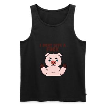 I do not give a fuck Pig i do not give a fuck Pi - Men's Premium Organic Tank Top - black - Front - Michal (187cm)