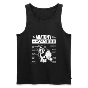 Anatomie du Bichon Havanais - Débardeur bio Premium Homme - noir - Devant - Michal (187cm)
