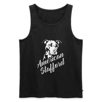 American Stafford - Männer Premium Bio Tank Top - Schwarz - Vorne - AI Model Male 178 light (178cm)