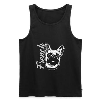 Französische Bulldoge - Männer Premium Bio Tank Top - Schwarz - Vorne - Michal (187cm)