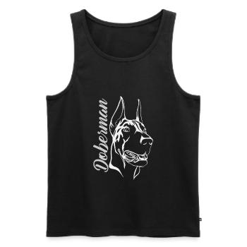 Doberman Doberman - Débardeur bio Premium Homme - noir - Devant - AI Model Male 178 light (178cm)