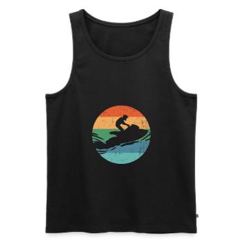 Jet ski vintage vacation - Men's Premium Organic Tank Top - black - Front - AI Model Male 178 light (178cm)