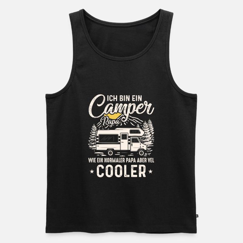 Camper Papa Cool - Männer Premium Bio Tank Top - Schwarz