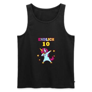 Einhorn 10 Jahre Geburtstag Einhorn Geburtstag - Männer Premium Bio Tank Top - Schwarz - Vorne - AI Model Male 178 light (178cm)