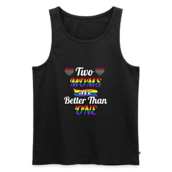 Deux mamans sont mieux qu’une fierté lesbienne LGBT Nous - Débardeur bio Premium Homme - noir - Devant - Michal (187cm)