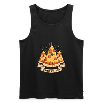 In pizza we trust iluminati fastfood - Men's Premium Organic Tank Top - black - Front - Michal (187cm)
