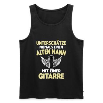 Lustiger Gitarren Gitarrenspieler Spruch - Männer Premium Bio Tank Top - Schwarz - Vorne - Michal (187cm)