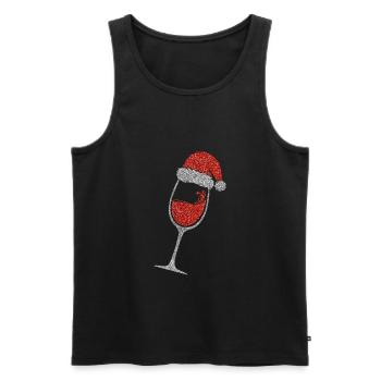 Wein Weihnachten Mütze glitzer schön - Männer Premium Bio Tank Top - Schwarz - Vorne - Michal (187cm)