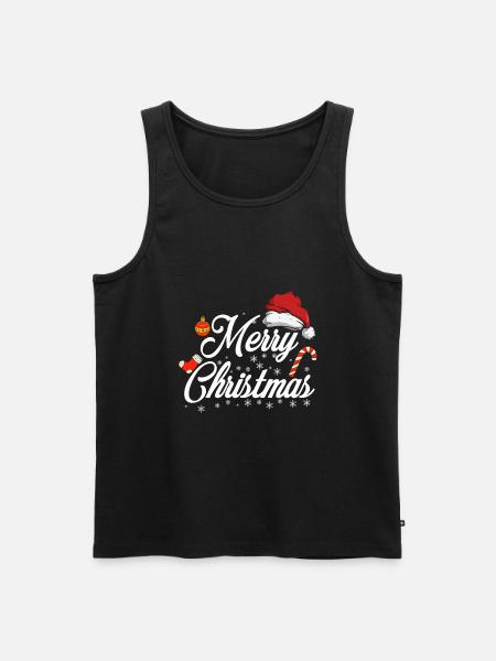 Merry Christmas Happy Christmas - Men's Premium Organic Tank Top - black
